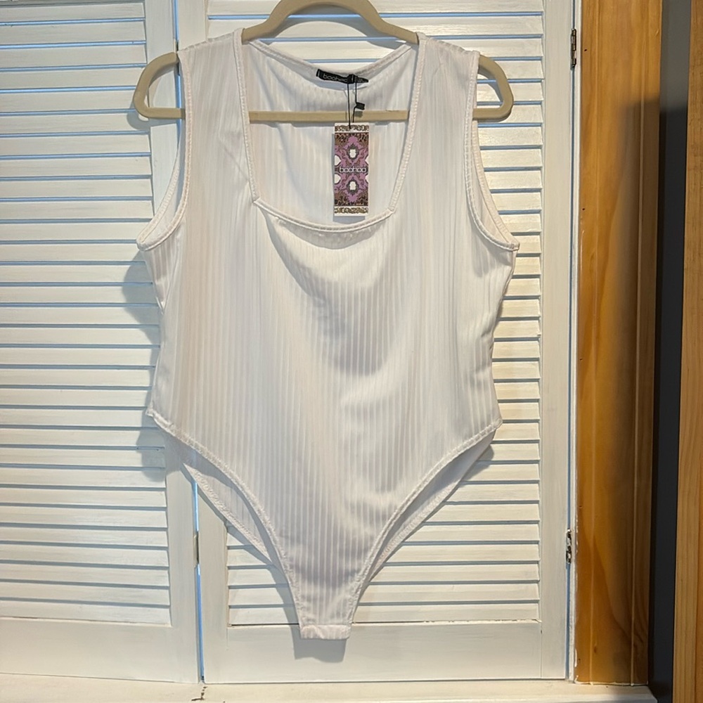 White ribbed bodysuit